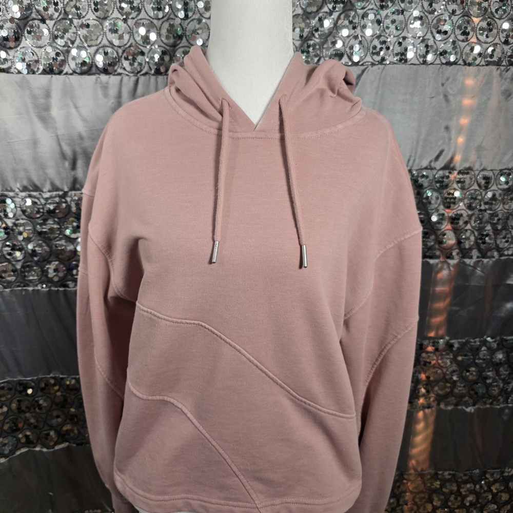 7 For All Mankind Blush Pink Hoodie | Size M Cozy Pullover Sweatshirt